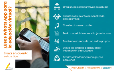 Hoy en InfoTips: opciones para utilizar Whats App en la Educación Virtual