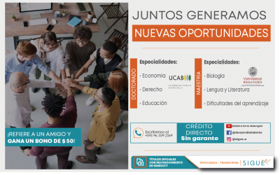 SIGUE-e premia tu fidelidad, programa de referidos para Maestrías y Doctorados.