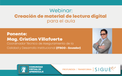 Seminarios Virtuales 2023: «Creación de material de lectura digital para el aula»